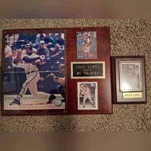 Baseball Memorabilia Plaque with Cards